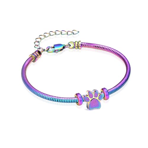 AIWENXI Haustier Kremation Armband für Asche Pfoten Druck Urne Armbänder für Asche Hund Pfoten Asche Armband für Männer Frauen Erinnerungsstücke Aschenhalter Armbänder Schmuck von AIWENXI