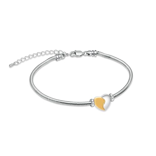 AIWENXI Herz Kremation Armbänder für Asche Schleifen Herz Urne Armband für Männer Frauen Edelstahl Erinnerungsstücke Memorial Haustier Asche Armband Schmuck von AIWENXI
