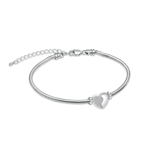 AIWENXI Herz Kremation Armbänder für Asche Schleifen Herz Urne Armband für Männer Frauen Edelstahl Erinnerungsstücke Memorial Haustier Asche Armband Schmuck von AIWENXI