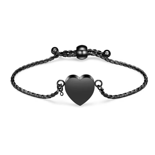 AIWENXI Herz Kremation Schmuck Urne Armbänder für Asche Verstellbare Gedenk Asche Armband für Frauen Edelstahl Asche Armbänder Erinnerungen Schmuck von AIWENXI