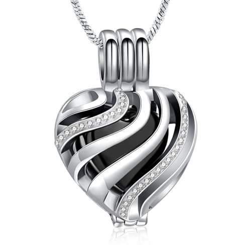 Herz Urne Asche Halskette für Frauen Männer Gedenk-Asche Andenken Geliebter Mensch Einäscherungs-Schmuck für Menschen Haustier Asche von AIWENXI