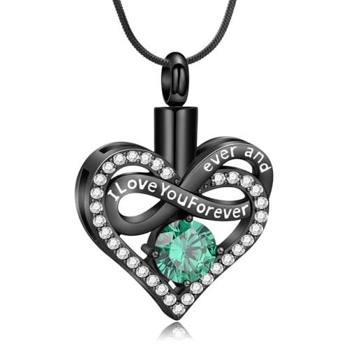 AIWENXI Herz Urne Halsketten für Asche Infinity Kremation Schmuck Asche Anhänger Kristall Herz Gedenkhalsketten Haustier/Liebe One Erinnerungen Aschenhalter Schmuck von AIWENXI