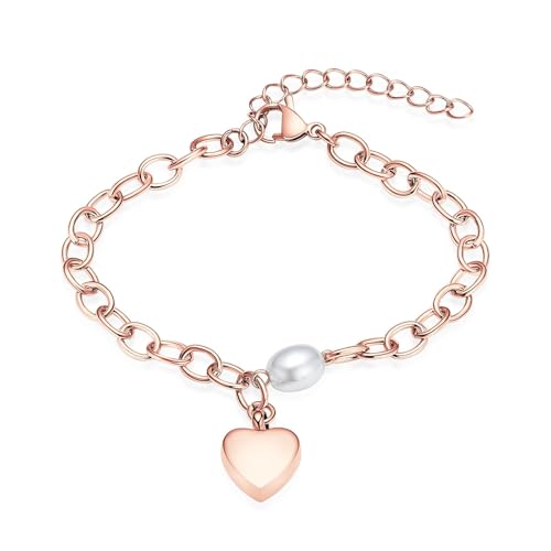 AIWENXI Herzförmiges Armbänder Für Asche Verstellbar Gedenk Schmuck Mit Perle Trauer Armbänder Für Frauen Männer Unisex von AIWENXI