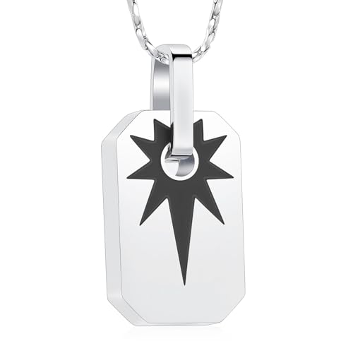 AIWENXI Hexagramm Urne Halsketten für Asche Menschliche Kremation Schmuck Gedenken Asche Anhänger für Männer Frauen Haustier Erinnerungen Halsketten von AIWENXI