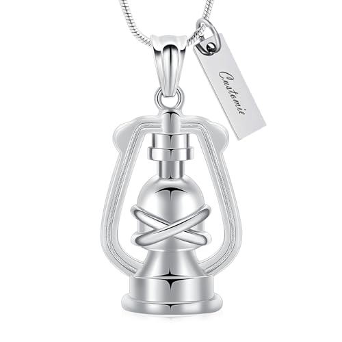 AIWENXI Kerosinlampe Form Urne Halsketten für Asche Edelstahl Gedenkanhänger Kremation Schmuck Erinnerung für Männer Frauen von AIWENXI