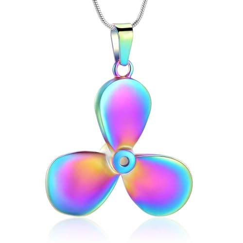 AIWENXI Kleefer Kremation Halsketten für Asche Haustier Urne Halsketten für Männer Frauen Edelstahl Geliebte Erinnerungen Erinnerungsasche Anhänger Schmuck von AIWENXI