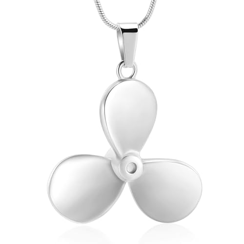 AIWENXI Kleefer Kremation Halsketten für Asche Haustier Urne Halsketten für Männer Frauen Edelstahl Geliebte Erinnerungen Erinnerungsasche Anhänger Schmuck von AIWENXI