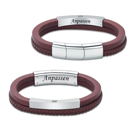 AIWENXI Kremation Armband mit Verschluss Perlen Rindsleder mehrschichtige geflochtene Leder Urne Armband für Männer Frauen von AIWENXI