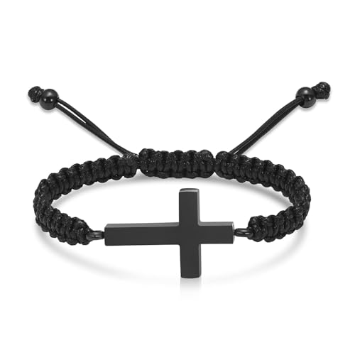 Kremation Schmuck Kreuz Urn Armband für Asche für Frauen Männer Memorial Einstellbare künstliche geflochtene Asche Andenken Urn Armband von AIWENXI