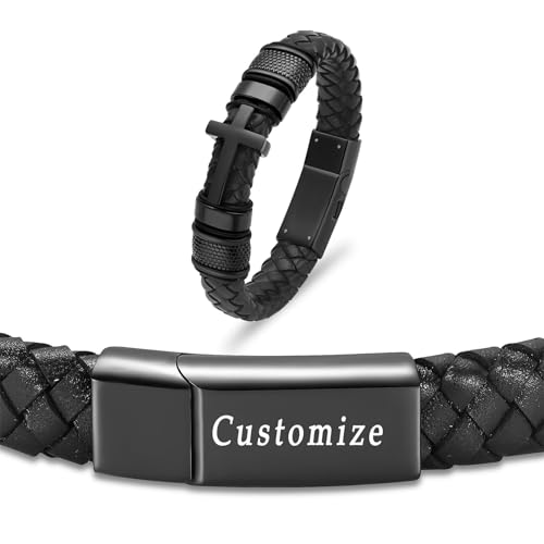 Kreuz Einäscherung Armband Schmuck Lederarmband Urne Armband für Asche Edelstahl Memorial Andenken Haustier Asche Halter Schmuck für Männer Frauen von AIWENXI