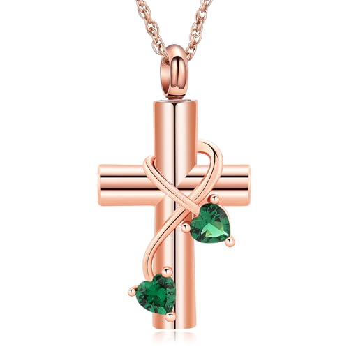 AIWENXI Kreuz Urne Halskette für Asche Stethoskop Kremation Halskette für Männer Frauen Edelstahl Kremation Gedenkstätte Asche Anhänger für Hund/Katze Erinnerungen Halsketten von AIWENXI