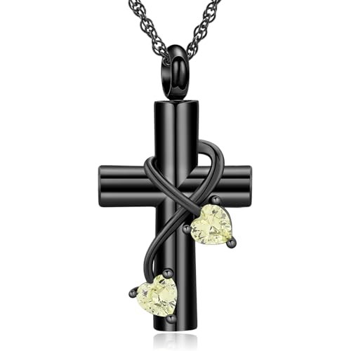 AIWENXI Kreuz Urne Halskette für Asche Stethoskop Kremation Halskette für Männer Frauen Edelstahl Kremation Gedenkstätte Asche Anhänger für Hund/Katze Erinnerungen Halsketten von AIWENXI