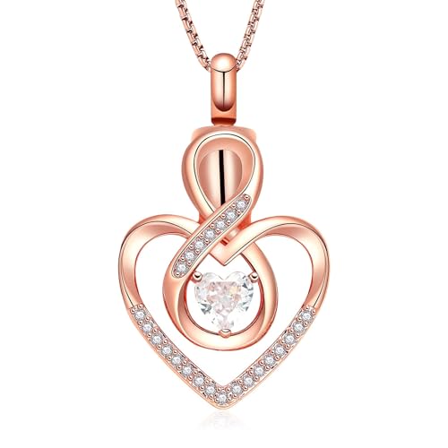 AIWENXI Kristall Herz Kremation Schmuck für Asche Unendlichkeit Urne Halsketten für Männer Frauen Edelstahl Gedenk Asche Anhänger Schmuck Haustier Erinnerungen Halsketten von AIWENXI