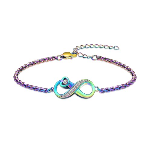 AIWENXI Kristall Infinity Einäscherung Schmuck Urne Armbänder für Asche für Frauen Männer Kristall Herz Gedächtnis Andenken Asche Armreif Schmuck von AIWENXI