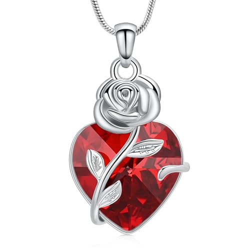 AIWENXI Rosenblume Feuerbestattung Schmuck Herzform Birthstone Urnen Halsketten für Asche Edelstahl Andenken Gedenkurne Menschliche Asche Urnen Anhänger Schmuck für Männer Frauen AIWENXI Rosenblume Feuerbestattung Schmuck Herzform Birthstone Urnen Halsketten für Asche Edelstahl Andenken Gedenkurne Menschliche Asche Urnen Anhänger Schmuck für Männer Frauen von AIWENXI