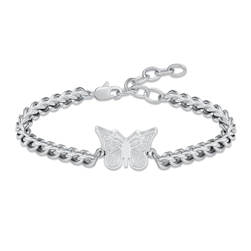 AIWENXI Schmetterling Kremation Schmuck für Asche verstellbare Urn Armbänder für Männer Frauen Edelstahl Erinnerungsstücke Memorial Asche Armband Armbänder von AIWENXI