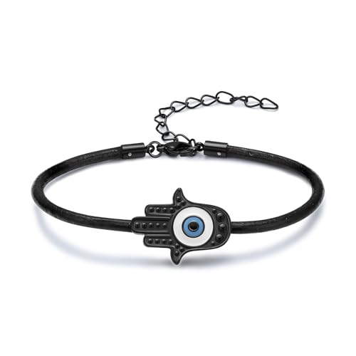 AIWENXI Übel Auge Kremation Schmuck Urne Armbänder für Asche Palm Gedenkstätte Asche Armbänder für Männer Frauen Edelstahl Gedenkstätte Asche Armband Erinnerungen Schmuck von AIWENXI