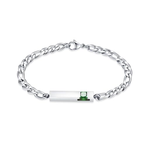 AIWENXI Urne Armband für Asche für Männer Frauen vertikale Bar Geburtsstein Einäscherung Urne Armreif Gedenkschmuck Haustier/Menschliche Andenken Asche Halter Armband von AIWENXI