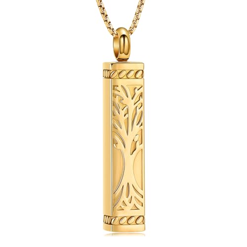AIWENXI Urnen-Halskette Bar Tree of Life Einäscherungs-Schmuck für Asche Erinnerung Schmuck für Frauen Männer von AIWENXI