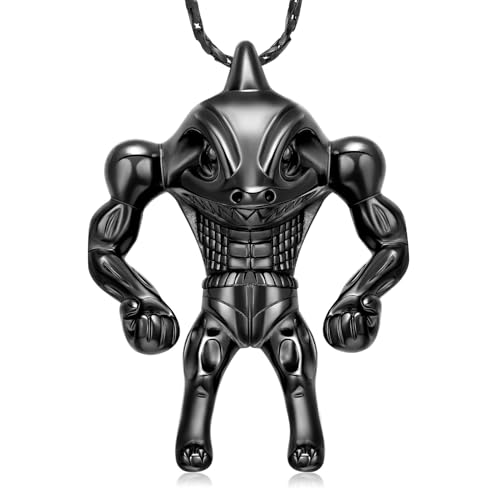 AIWENXI Wikingerhai Monster Urne Halskette für Asche Nordische Mythologie Wikingerkremation Schmuck Edelstahl Gedenken Erinnerungen Anhänger für Männer Frauen von AIWENXI