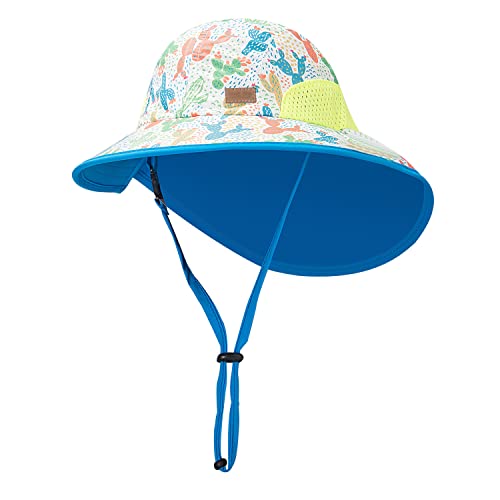 AIWUHE Sonnenhut Baby Kinder UV 50+ Sommerhut Mädchen Schirmmütze Jungen mit Nackenschutz Weiß M 2-5 Jahre von AIWUHE