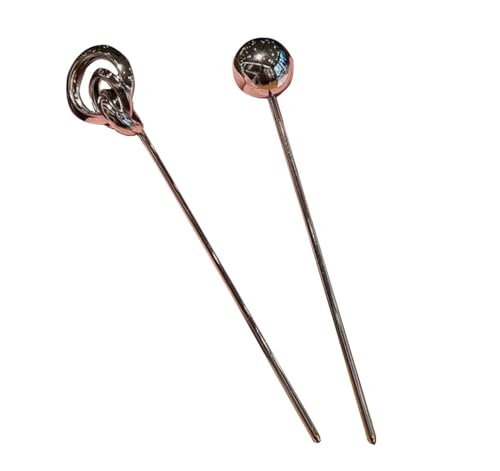 Chignon-Haarnadeln, Haarstäbe, Haarstäbchen, 2 Stück Haarstäbe aus Metall, chinesische Haarstäbchen for Dutts, modische Haarspangen, Haarnadeln for dickes Haar, elegante Essstäbchen, Haar-Accessoires( von AIXILAN