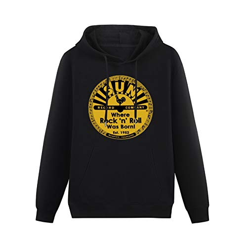 AIXINLI Warm Sweatshirts Sun Record Where Rock'n' Roll was Born! Rockabilly Memphis Tennessee Heavyweight Hooded Black XL von AIXINLI