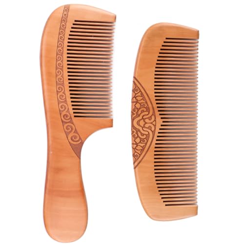 Holzkamm, 2 Stück, Kamm antistatischer handgemachter Kamm Breitzahn, hochwertige Holz Locken Kamm, Multifunktionaler, Bruchfester Premium Grobzinkiger, Haarkämme für Damen/Herren/Kinder Holzkamm, 2 Stück, Kamm antistatischer handgemachter Kamm Breitzahn, hochwertige Holz Locken Kamm, Multifunktionaler, Bruchfester Premium Grobzinkiger, Haarkämme für Damen/Herren/Kinder von AIXYEA