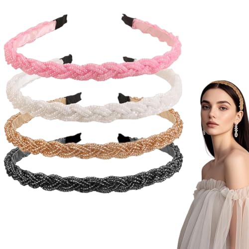 Perlen Haarreif für Damen, 4 Stück, Haarreif Braut Weiß Brautstirnband mit Kunstperlen Hochzeit Haarschmuck Haarbänder Elegantes, Haarreifen Unisex, Haarbänder für Männer Frauen, für Kleine Mädchen Perlen Haarreif für Damen, 4 Stück, Haarreif Braut Weiß Brautstirnband mit Kunstperlen Hochzeit Haarschmuck Haarbänder Elegantes, Haarreifen Unisex, Haarbänder für Männer Frauen, für Kleine Mädchen von AIXYEA