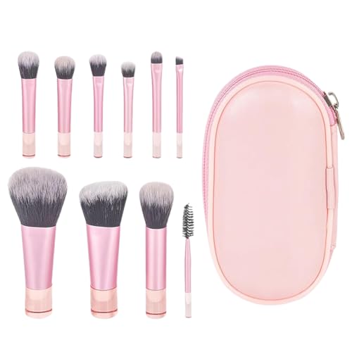 Pinselset Makeup, 10 Stück, Professionelle Make Up Pinsel Set, Pinselset Makeup Rosa, Premium Puderpinsel Lidschatten Blush Schminkpinsel, Pinsel in Reisegröße und Kosmetiktasche von AIXYEA