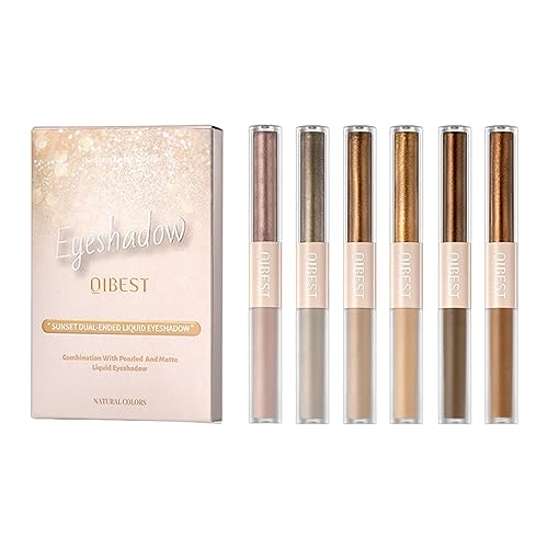 2-in-1-Lidschattenstift,6 Stück glitzernder glänzender Lidschatten - Hochpigmentierter schimmernder, schnell trocknender Kristall-Glitzer-Lidschatten, brillanter Gel-Schatten-Augenprimer als Aiying von AIYING