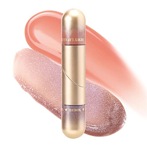 2-in-1-Lippenstift,Schimmerndes 2-in-1-Make-up-Set mit flüssigem Lippenstift - Wasserdichter Antihaft-Becher, nicht verblassender flüssiger Lipgloss für Mädchen Aiying von AIYING