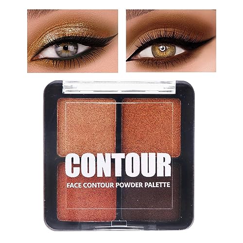 4-Farben-Lidschatten-Palette | 4-Farben-Pigment-Lidschatten-Palette - Professionelle dauerhafte Glitzer-Make-up-Palette, kompakte, farbenfrohe Lidschatten-Palette als Geschenk für Frauen und Aiying von AIYING