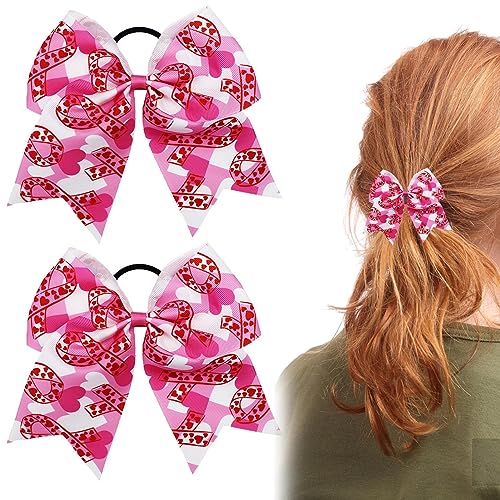 Brustkrebsschleifen,2-teiliges elastisches rosa Zubehör zur Aufklärung über Brustkrebs - Brustkrebs-Dekorationen in Rosa und Accessoires zur Aufklärung, Großartikel für Cheerleader-Mädchen und Aiying von AIYING