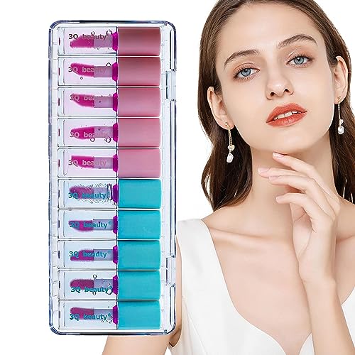 Farbwechsel für Lippenflecken - 10 Stück Lippenöl-Lippenstift,Lippenöl, feuchtigkeitsspendender Lippenstift, feuchtigkeitsspendende, aufpolsternde Lippen, Lipgloss-Set für Frauen und Mädchen Aiying von AIYING