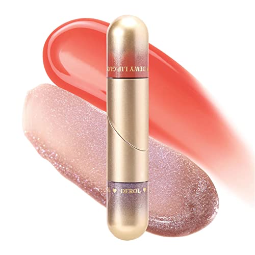 Lipgloss | 2-in-1 langanhaltender flüssiger Glanz-Lippenstift,Antihaft-Becher, nicht verblassendes, wasserdichtes Lipgloss-Lippenstift-Make-up-Set für Mädchen und Frauen Aiying von AIYING