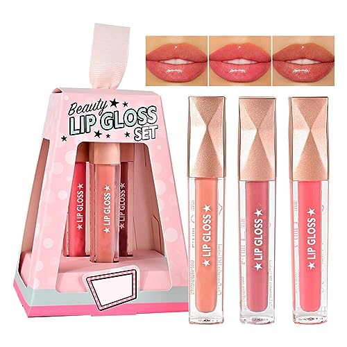 Lipgloss aufpolsternd | Glänzendes, feuchtigkeitsspendendes Lip Plumping Gloss-Set - langanhaltende pigmentierte Lipgloss-Flüssig-Lippenstift-Essenz für Mädchen und Frauen, kosmetisches Aiying von AIYING