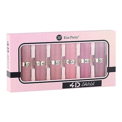 Nude Lippenstift | 6 Stück wasserfester Lippenstift matt - Langlebiges, hochpigmentiertes, wasserfestes, mattes Lippenstift-Make-up-Set für Mädchen und Frauen Aiying von AIYING