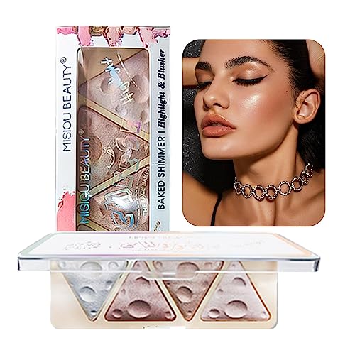 Puder-Rouge-Palette - Wasserfeste 4-Farben-Gesichts-Highlighter-Make-up-Palette,Face Highlighter Makeup Palette Lasting Blushes Puder für Wangen- und Lidschatten-Make-up Aiying von AIYING