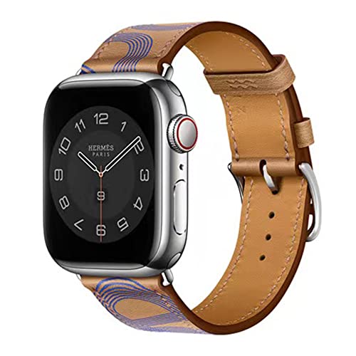 AIYIRUO Kompatibel mit Apple Watch Armband 8 Leder Herren Damen 45mm 41mm 44mm 40mm 49mm Aus Echtem Lederarmband Ersatzarmband mit Ultra iWatch Armband Serie 8/7/6/5/4/3/2/1,SE Original Band von AIYIRUO