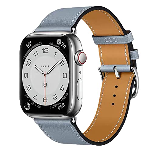 AIYIRUO Kompatibel mit Apple Watch Armband 8 Leder Herren Damen 45mm 41mm 44mm 40mm 49mm Aus Echtem Lederarmband Ersatzarmband mit Ultra iWatch Armband Serie 8/7/6/5/4/3/2/1,SE Original Band von AIYIRUO