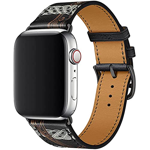 AIYIRUO Kompatibel mit Apple Watch Armband 8 Leder Herren Damen 45mm 41mm 44mm 40mm 49mm Aus Echtem Lederarmband Ersatzarmband mit Ultra iWatch Armband Serie 8/7/6/5/4/3/2/1,SE Original Band von AIYIRUO