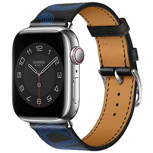 AIYIRUO Kompatibel mit Apple Watch Armband 8 Leder Herren Damen 45mm 41mm 44mm 40mm 49mm Aus Echtem Lederarmband Ersatzarmband mit Ultra iWatch Armband Serie 8/7/6/5/4/3/2/1,SE Original Band von AIYIRUO