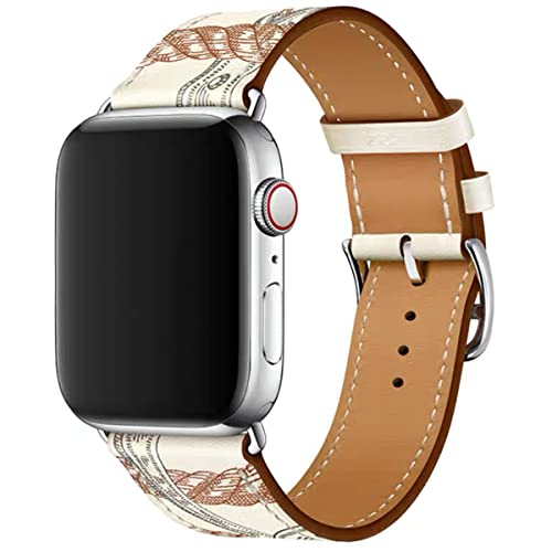 AIYIRUO Kompatibel mit Apple Watch Armband 8 Leder Herren Damen 45mm 41mm 44mm 40mm 49mm Aus Echtem Lederarmband Ersatzarmband mit Ultra iWatch Armband Serie 8/7/6/5/4/3/2/1,SE Original Band von AIYIRUO