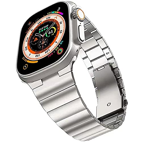 AIYIRUO Kompatibel mit Apple Watch Armband Ultra Edelstahl Rostfreier Stahl 49mm 45mm 41mm 44mm 40mm, Edelstahl Ersatzband Metall Armband für iWatch Series SE 8/7/6/5/4/3/2/1, Damen und Herren von AIYIRUO