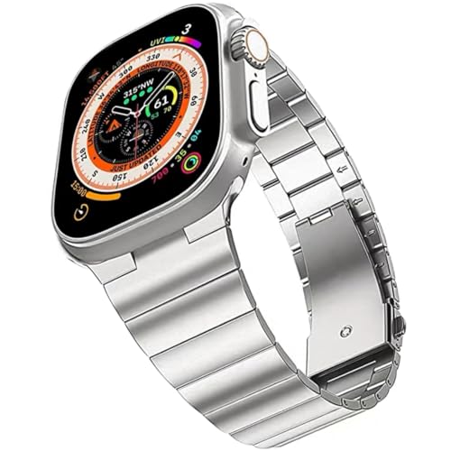 AIYIRUO Kompatibel mit Apple Watch Armband Ultra Edelstahl Rostfreier Stahl 49mm 45mm 41mm 44mm 40mm, Edelstahl Ersatzband Metall Armband für iWatch Series SE 8/7/6/5/4/3/2/1, Damen und Herren von AIYIRUO