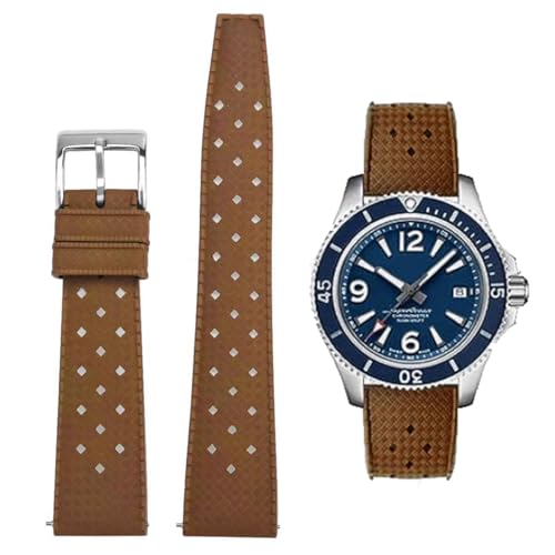 AIYIRUO FKM Kautschuk Uhrenarmbänder Armband Fluorkautschuk 18mm 20mm 22mm Schnellverschluss Tropischer Stil Uhrenarmbänder Ersatzarmband für Taucheruhren Auch für Omega X Swatch X Blancpain von AIYIRUO