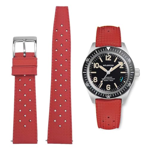 AIYIRUO FKM Kautschuk Uhrenarmbänder Armband Fluorkautschuk 18mm 20mm 22mm Schnellverschluss Tropischer Stil Uhrenarmbänder Ersatzarmband für Taucheruhren Auch für Omega X Swatch X Blancpain von AIYIRUO