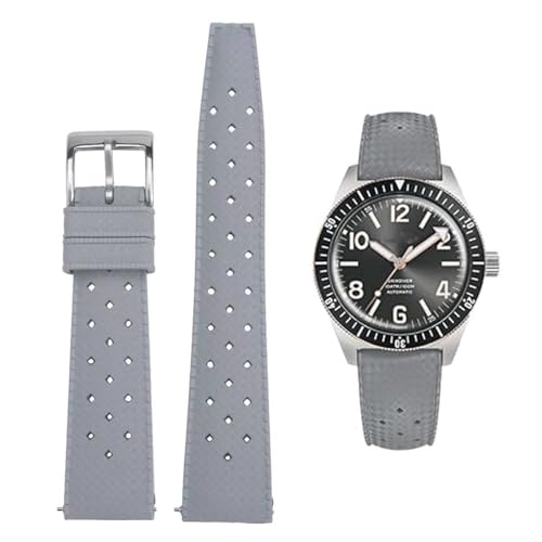 AIYIRUO FKM Kautschuk Uhrenarmbänder Armband Fluorkautschuk 18mm 20mm 22mm Schnellverschluss Tropischer Stil Uhrenarmbänder Ersatzarmband für Taucheruhren Auch für Omega X Swatch X Blancpain von AIYIRUO