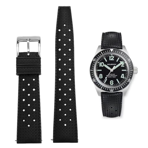 AIYIRUO FKM Kautschuk Uhrenarmbänder Armband Fluorkautschuk 18mm 20mm 22mm Schnellverschluss Tropischer Stil Uhrenarmbänder Ersatzarmband für Taucheruhren Auch für Omega X Swatch X Blancpain von AIYIRUO